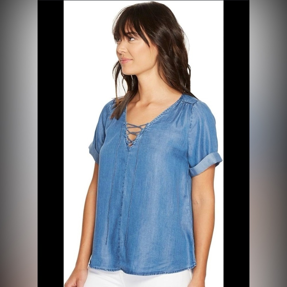 Lucky Brand Soft Denim Blouse Size S Women